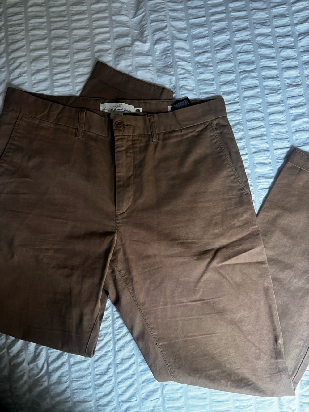 H&M Men's Camel Brown/khaki Chino Pants. Slim fit.